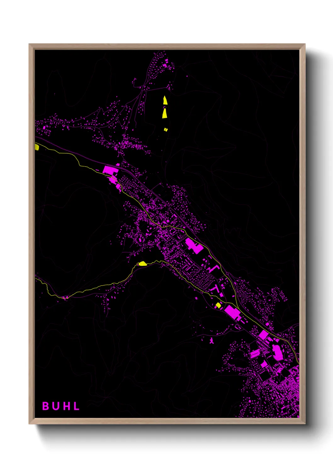 Une affiche de carte sur Buhl