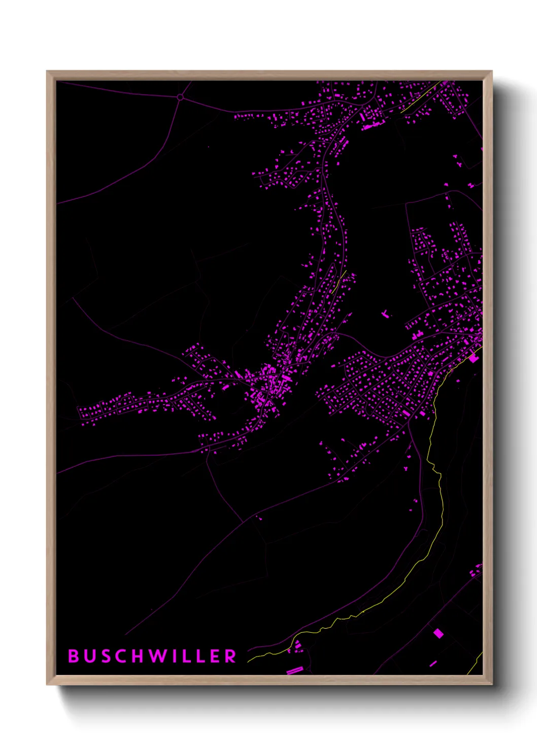 Une affiche de carte sur Buschwiller