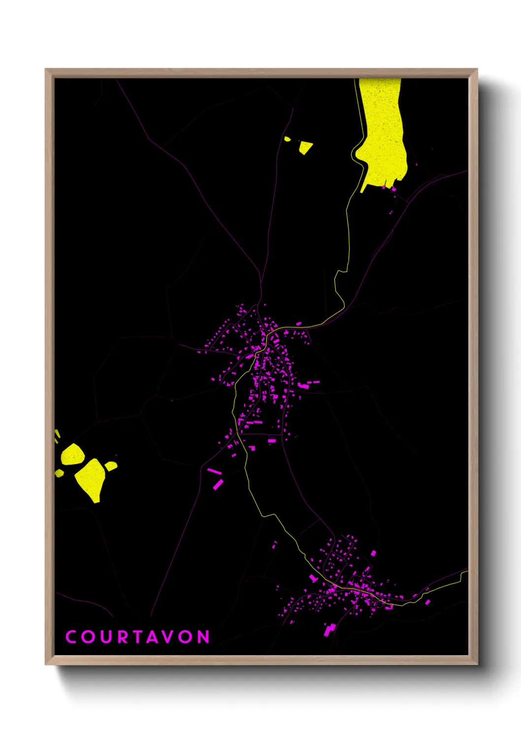 Une affiche de carte sur Courtavon