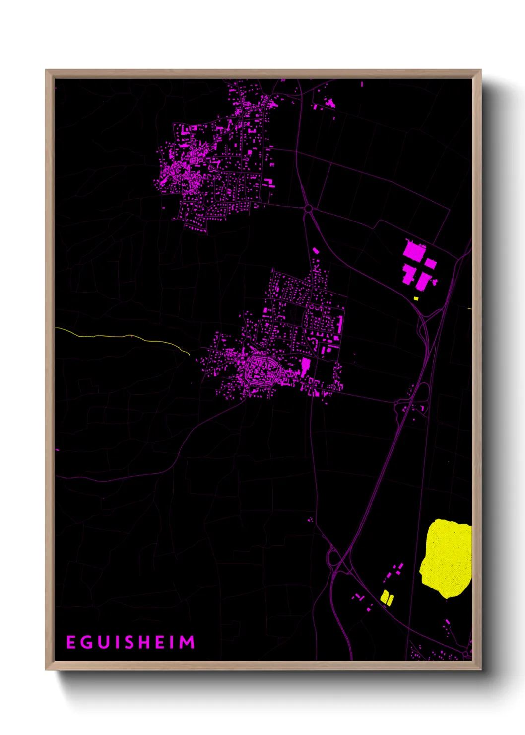 Une affiche de carte sur Eguisheim