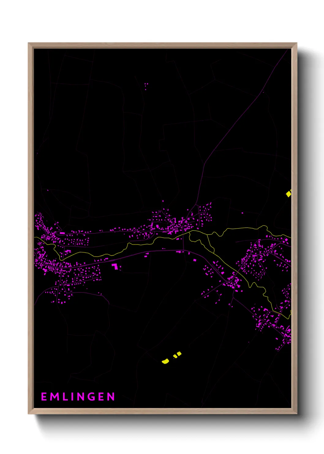Une affiche de carte sur Emlingen
