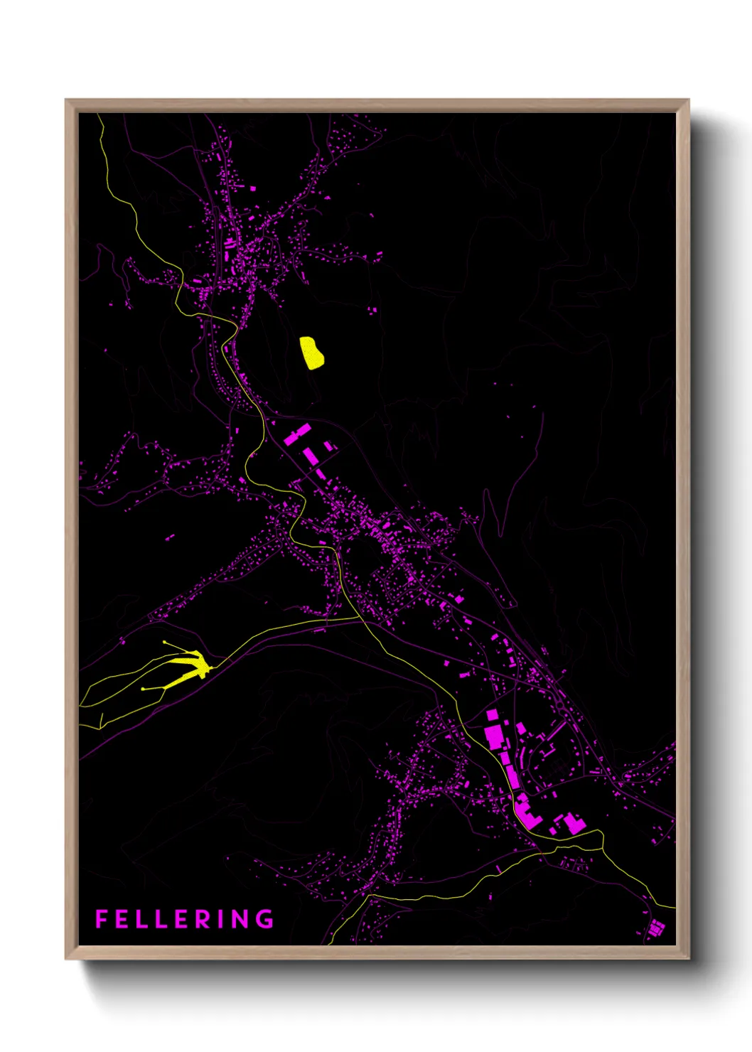 Une affiche de carte sur Fellering