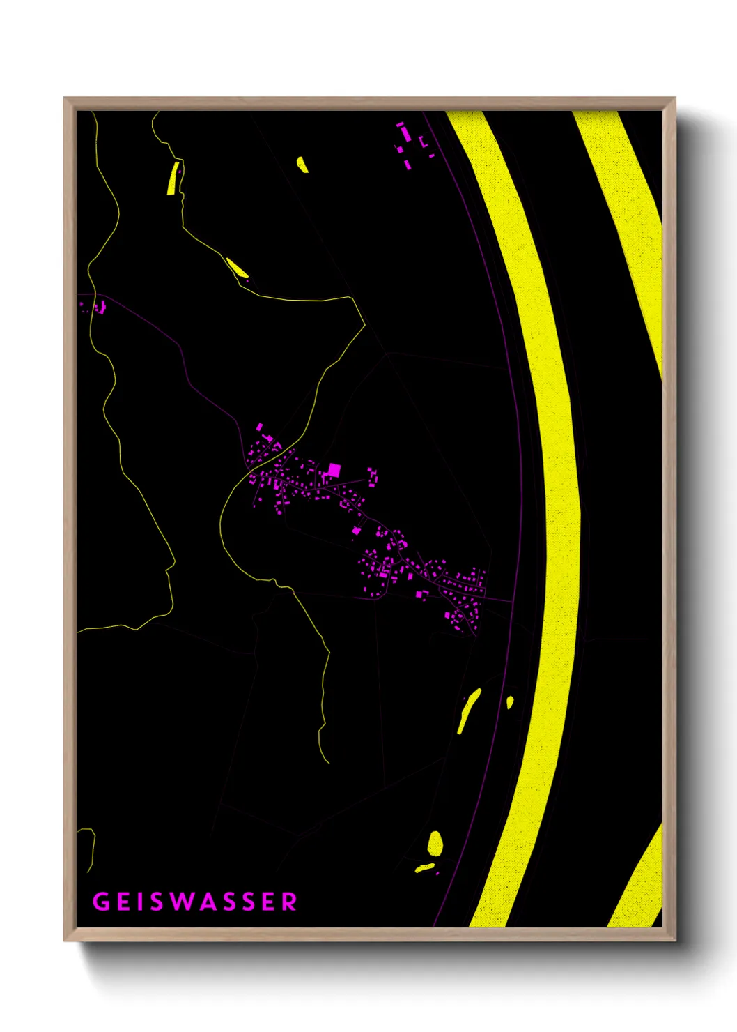 Une affiche de carte sur Geiswasser