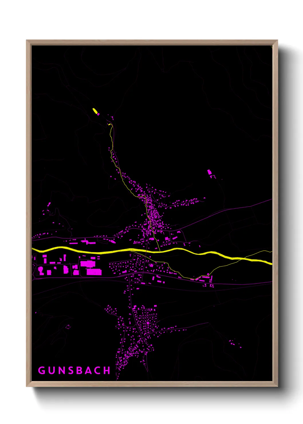 Une affiche de carte sur Gunsbach