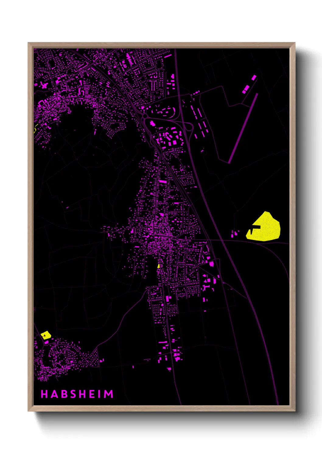 Une affiche de carte sur Habsheim