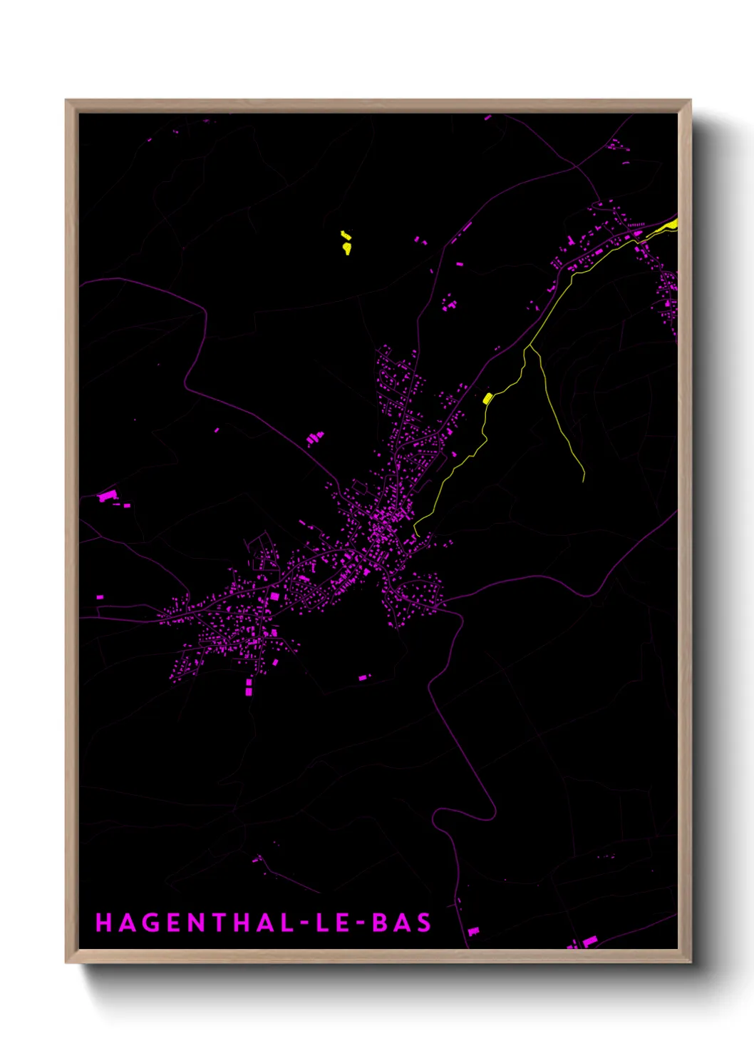 Une affiche de carte sur Hagenthal-le-Bas