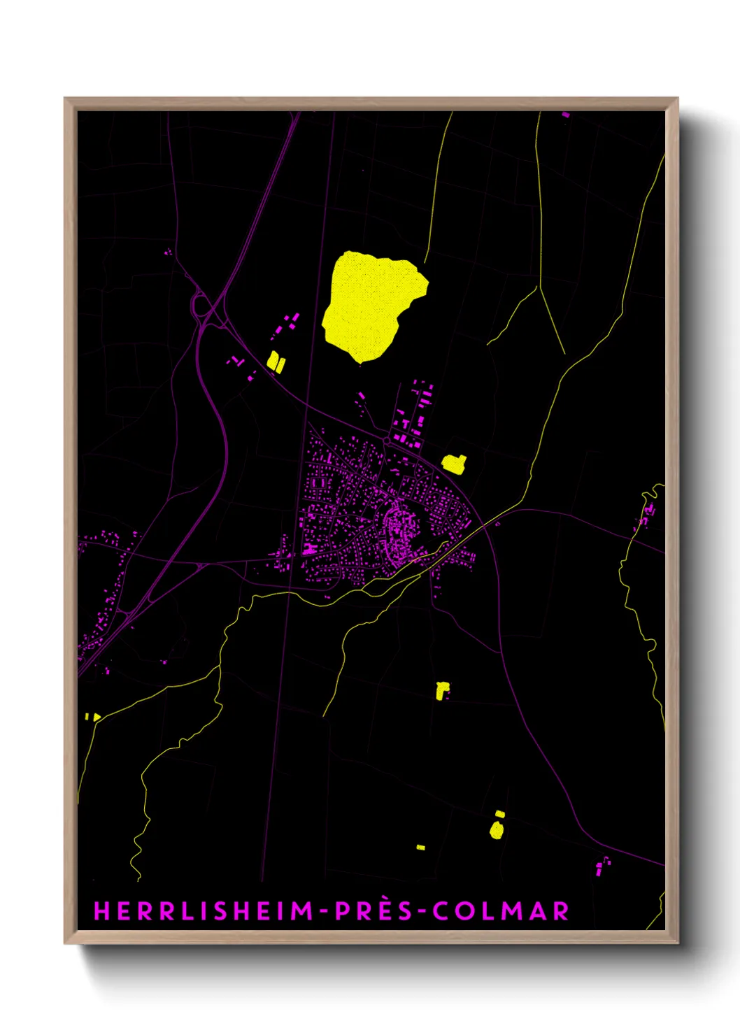 Une affiche de carte sur Herrlisheim-près-Colmar