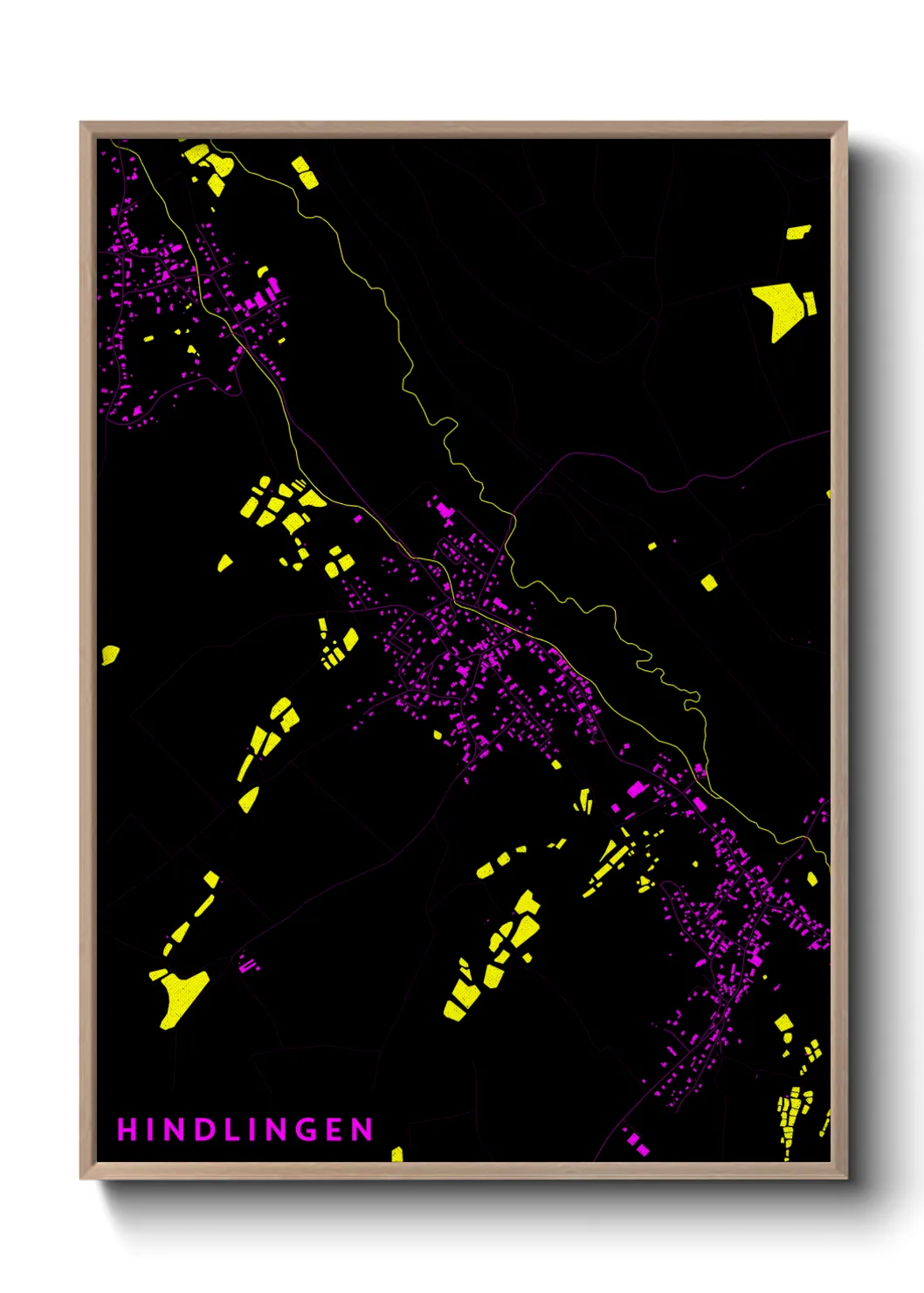 Une affiche de carte sur Hindlingen