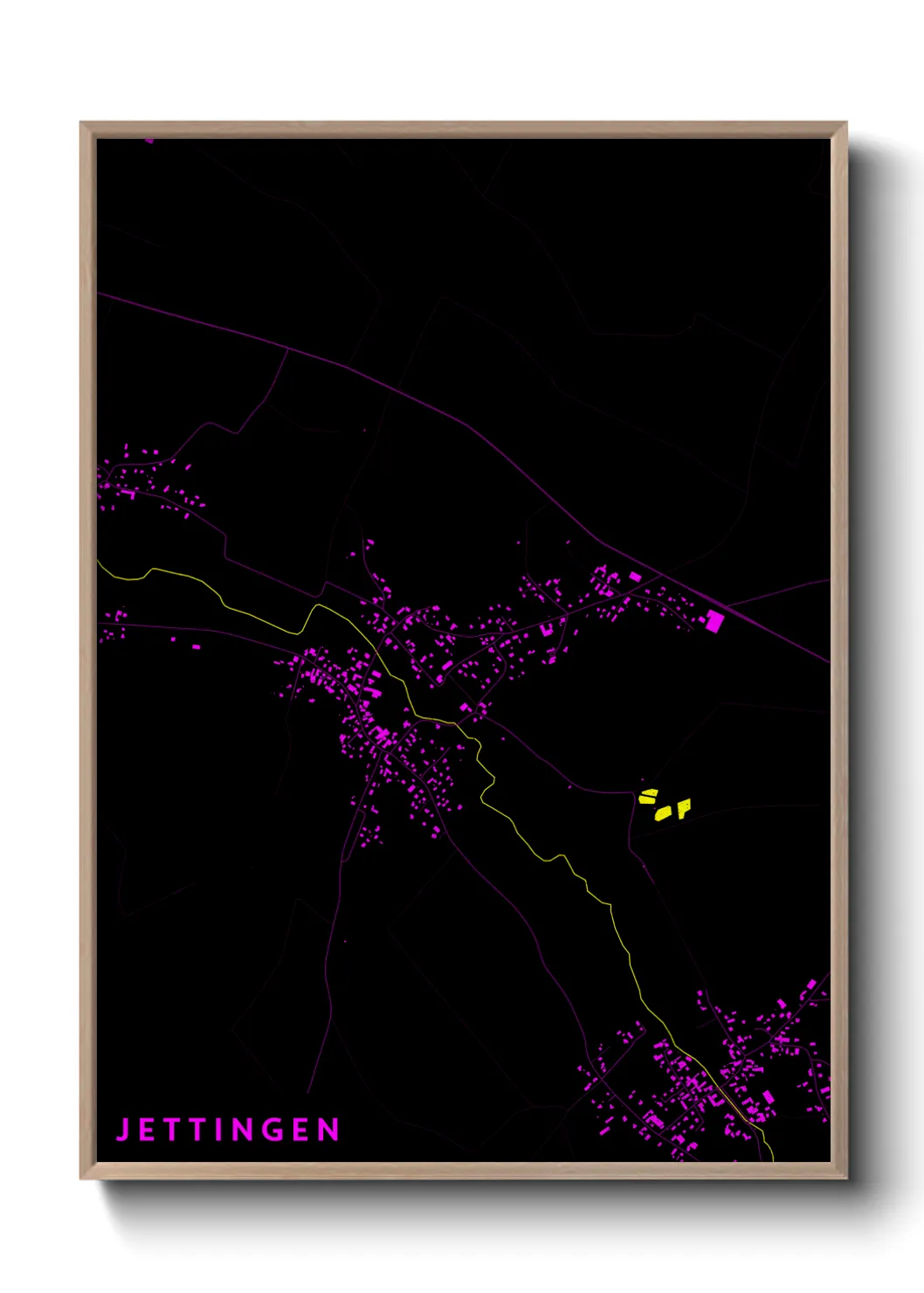 Une affiche de carte sur Jettingen