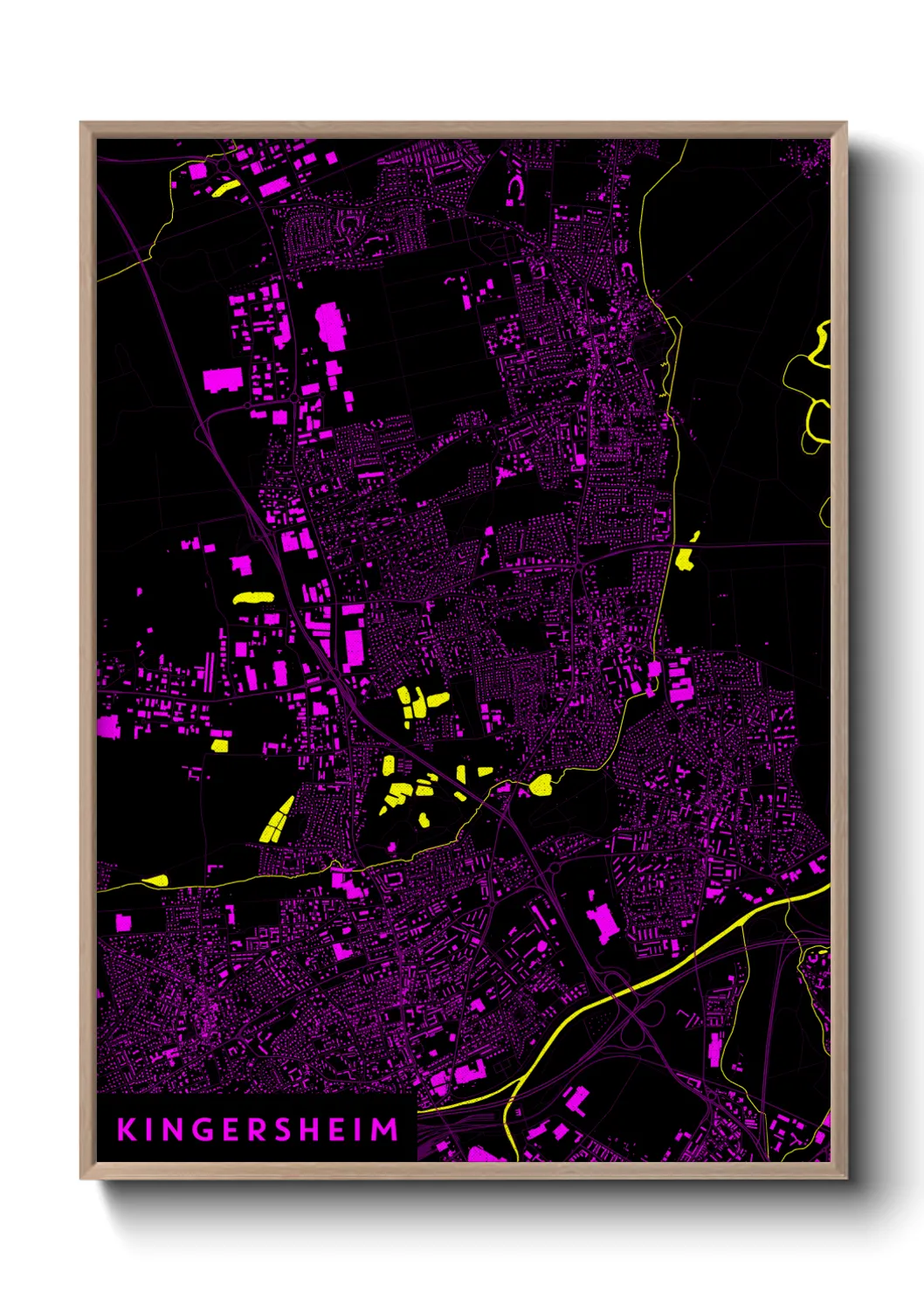 Une affiche de carte sur Kingersheim