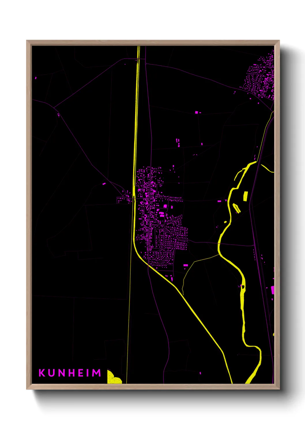 Une affiche de carte sur Kunheim