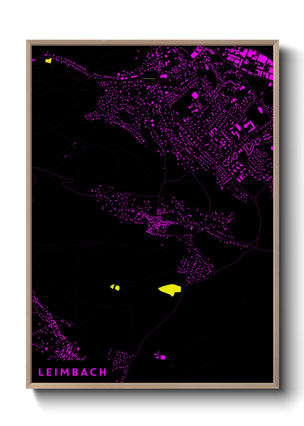 Une affiche de carte sur Leimbach
