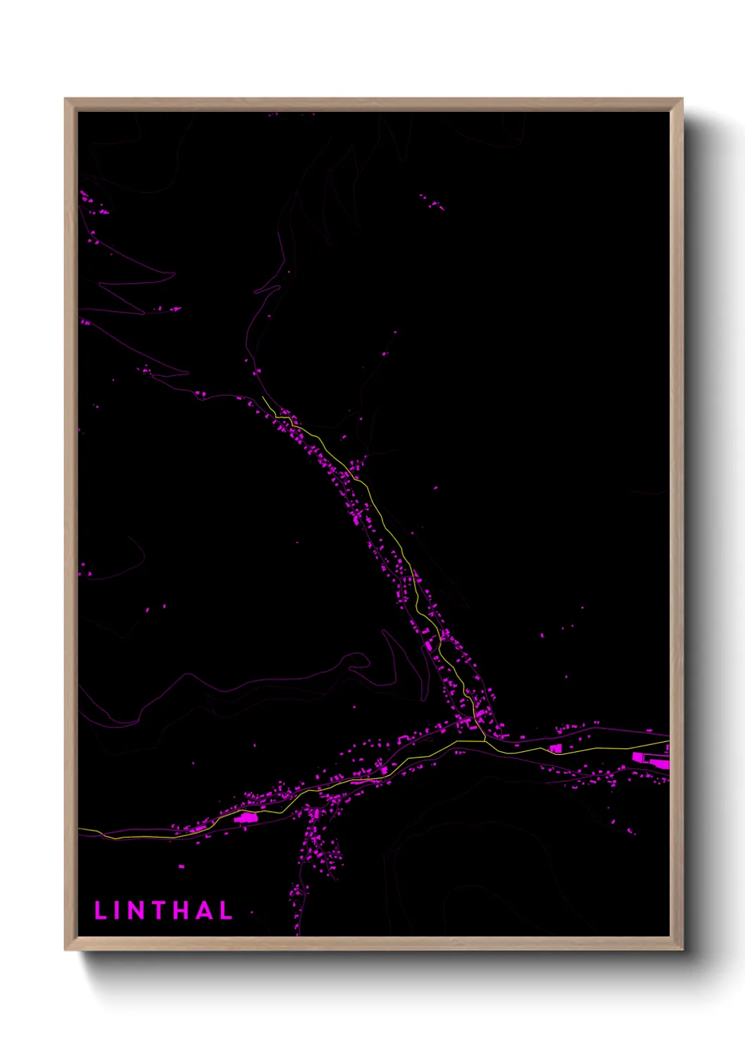 Une affiche de carte sur Linthal