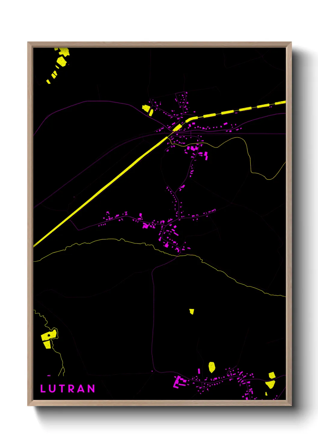 Une affiche de carte sur Lutran