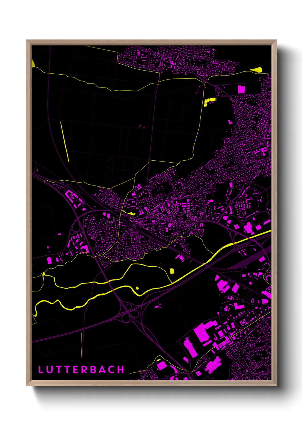 Une affiche de carte sur Lutterbach