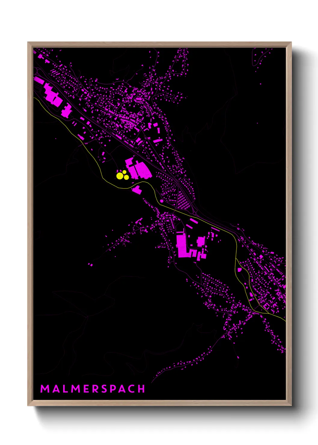 Une affiche de carte sur Malmerspach