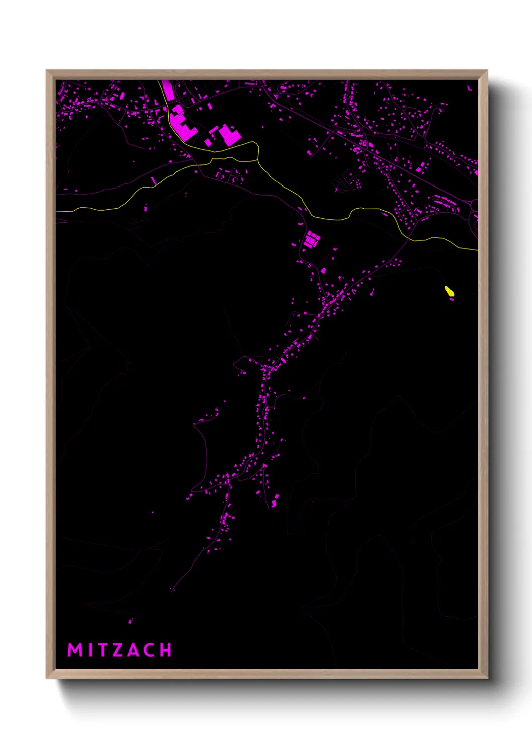 Une affiche de carte sur Mitzach