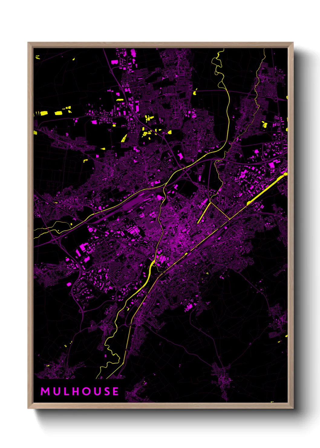 Une affiche de carte sur Mulhouse