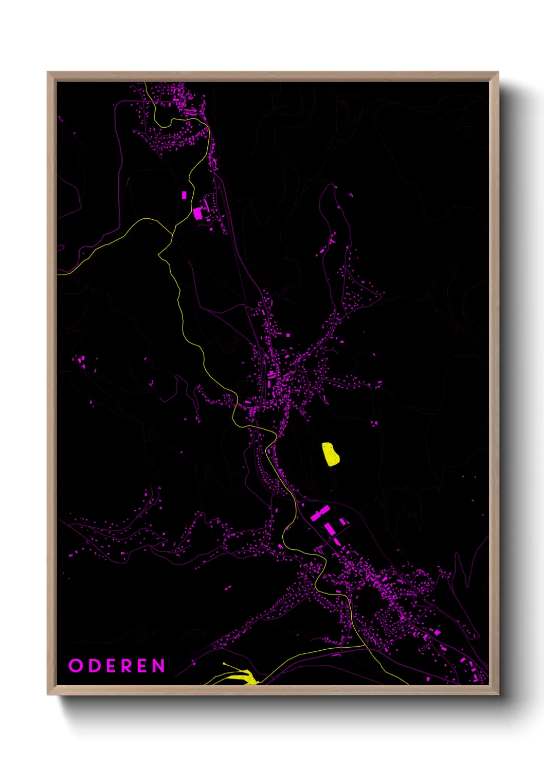 Une affiche de carte sur Oderen