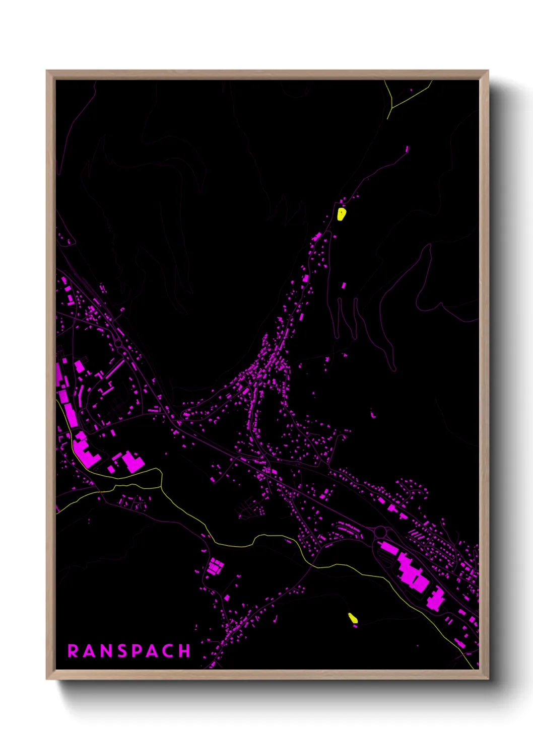 Une affiche de carte sur Ranspach