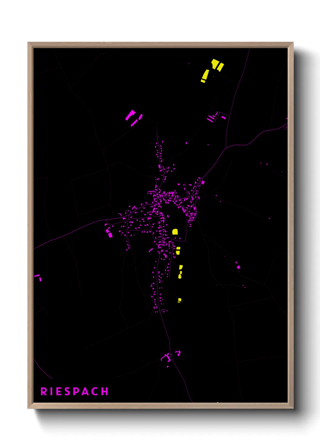 Une affiche de carte sur Riespach