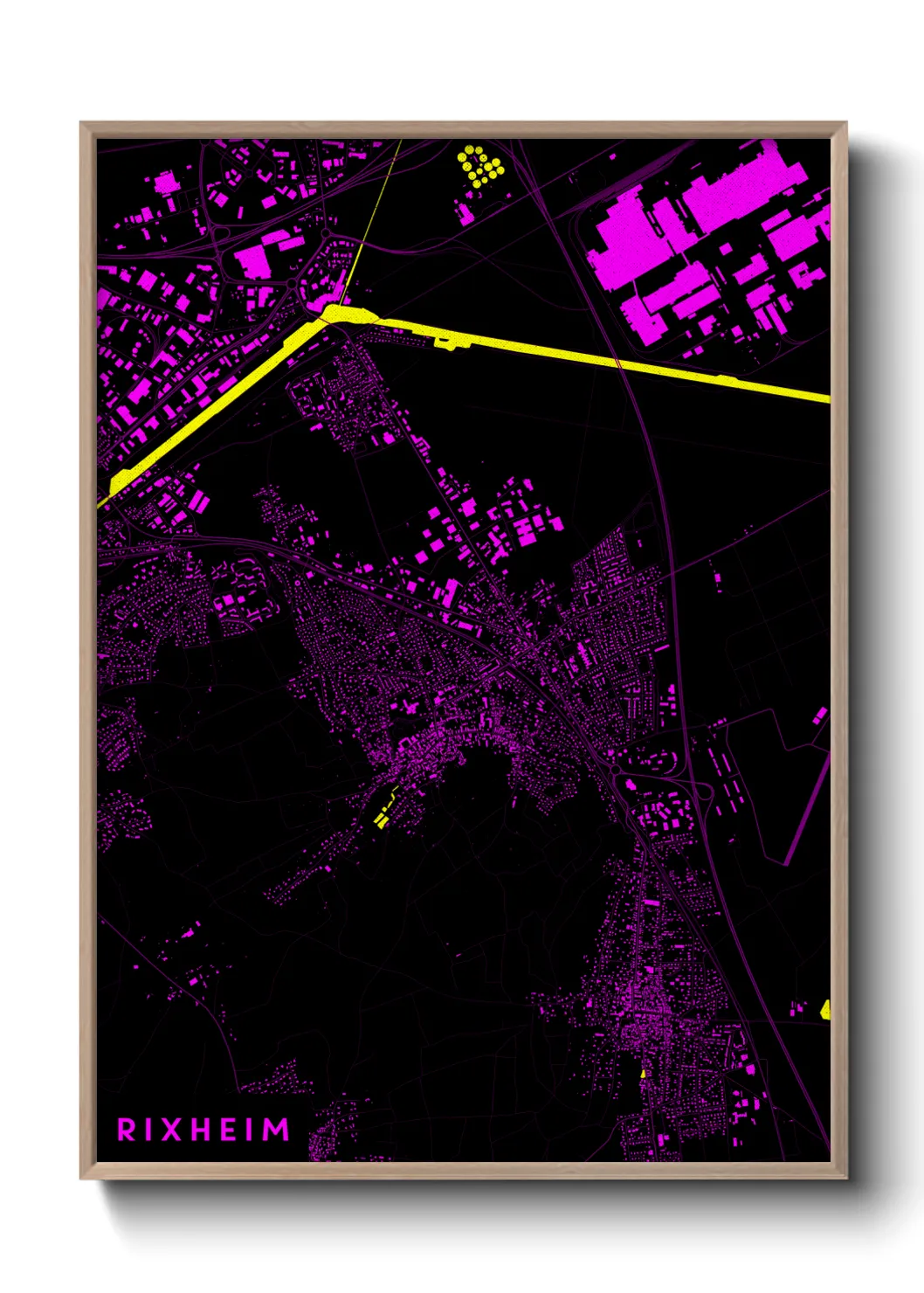 Une affiche de carte sur Rixheim