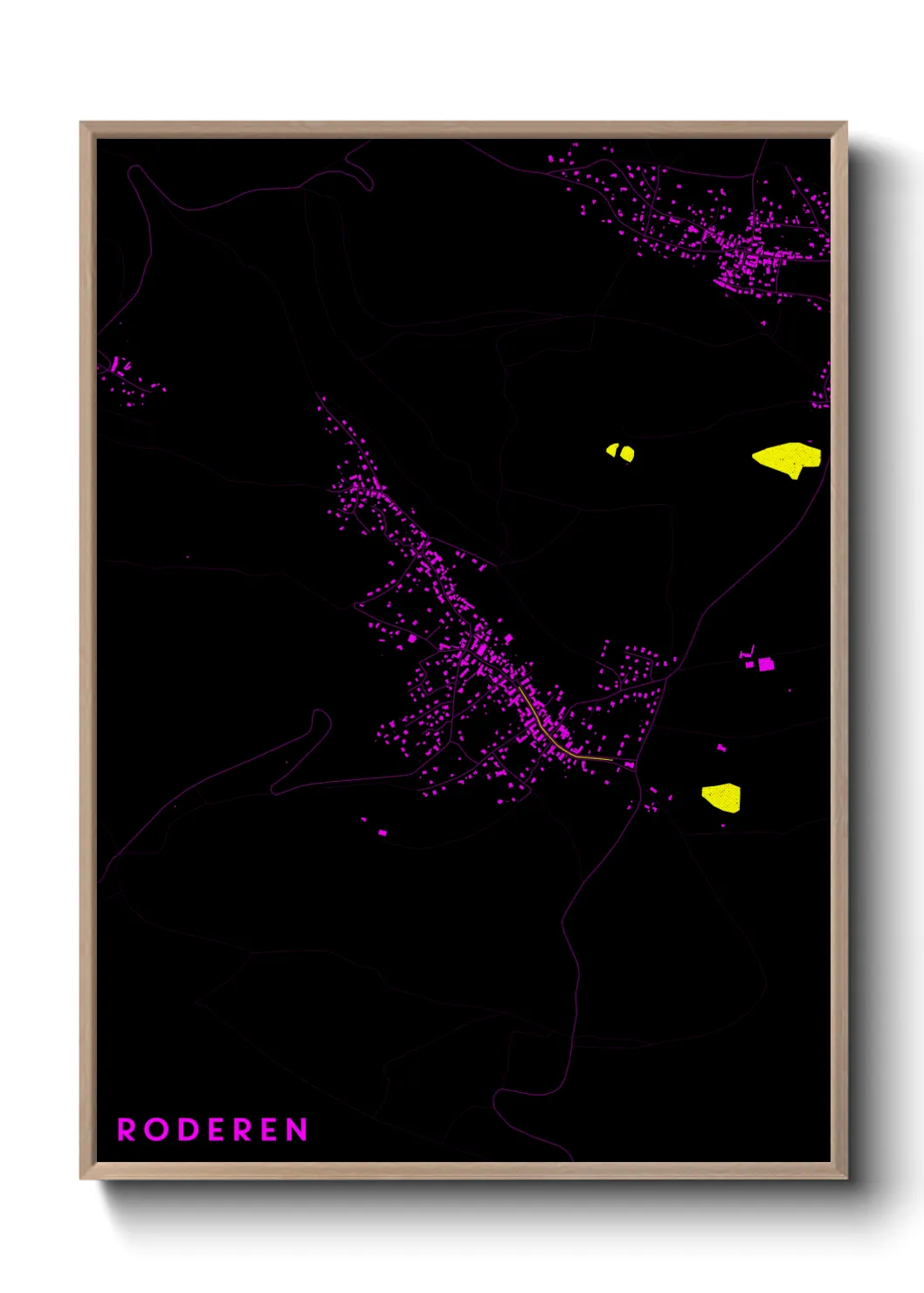 Une affiche de carte sur Roderen