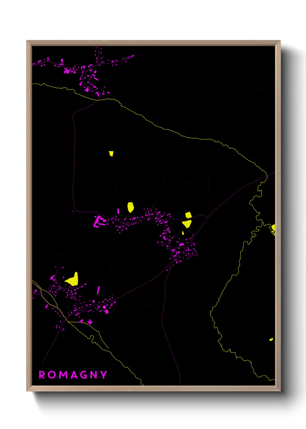Une affiche de carte sur Romagny