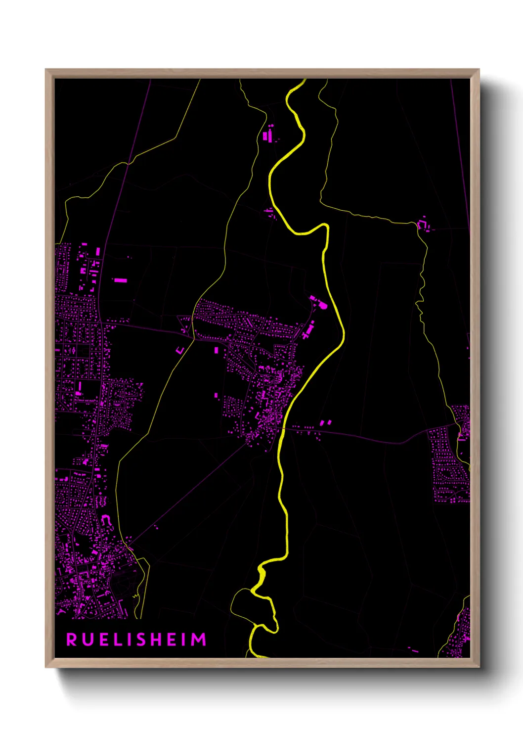 Une affiche de carte sur Ruelisheim