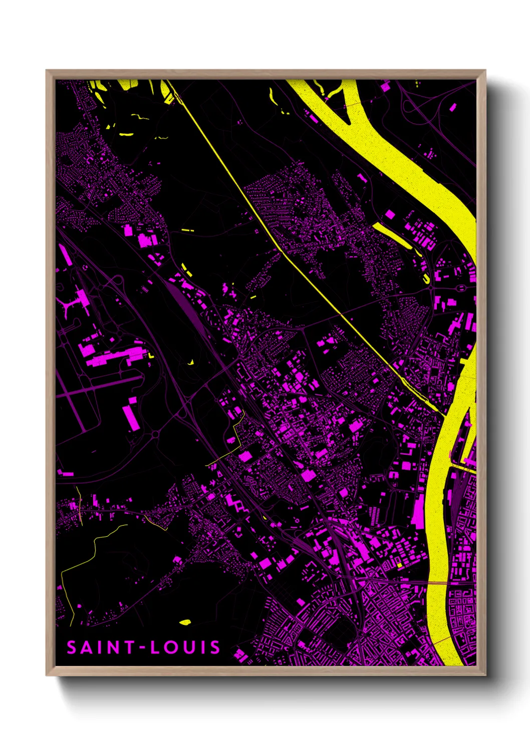 Une affiche de carte sur Saint-Louis