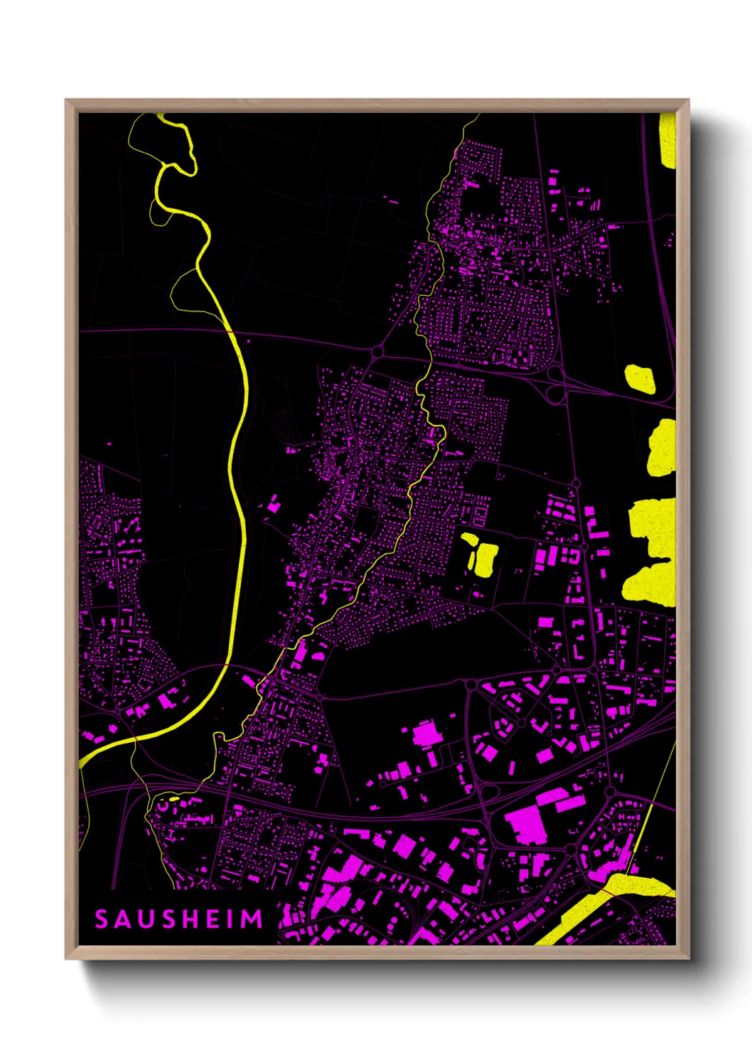 Une affiche de carte sur Sausheim