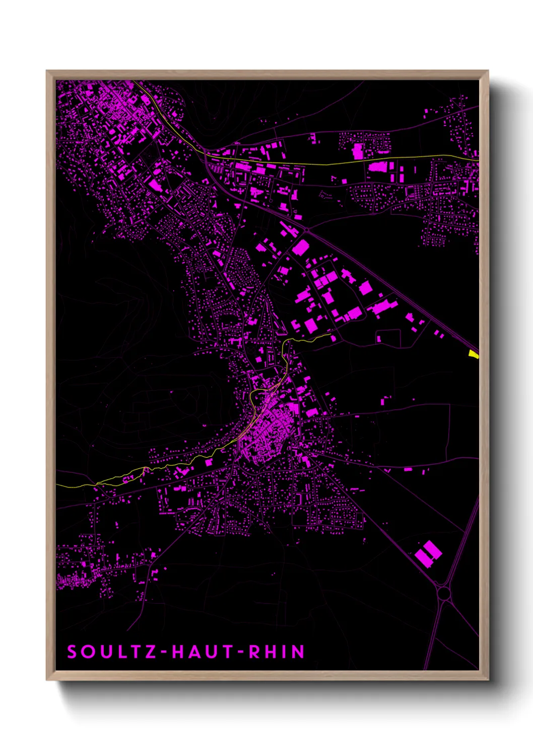 Une affiche de carte sur Soultz-Haut-Rhin