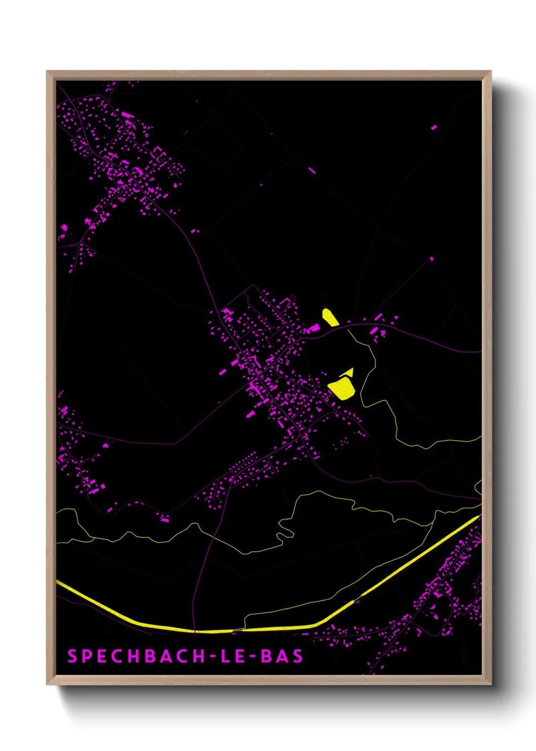Une affiche de carte sur Spechbach-le-Bas
