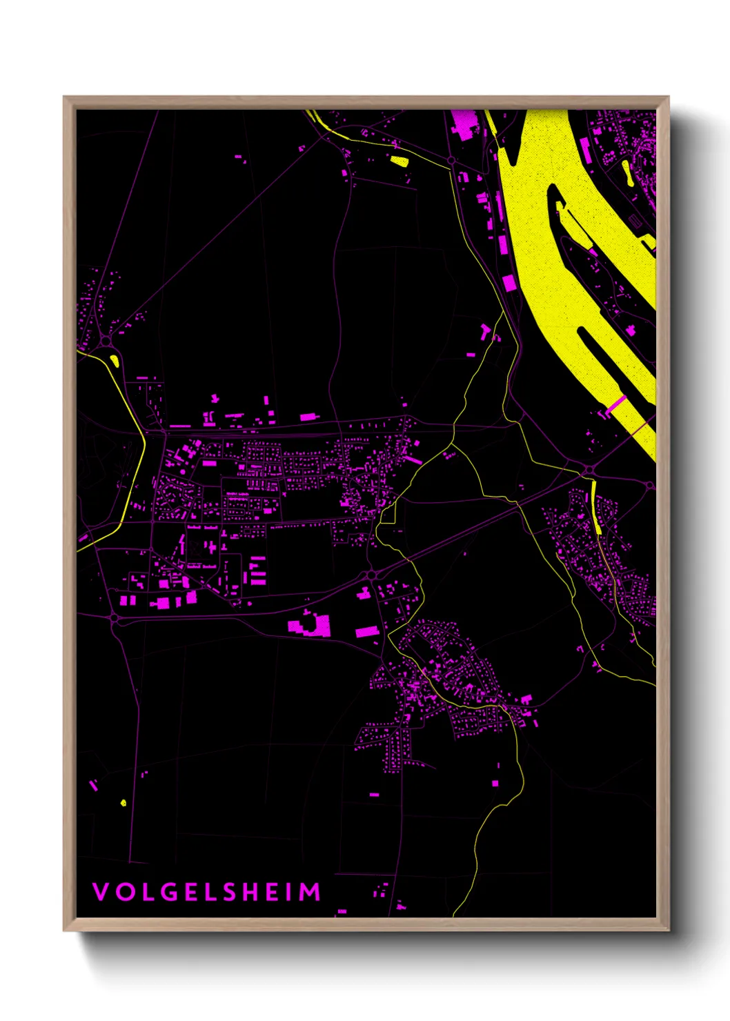 Une affiche de carte sur Volgelsheim