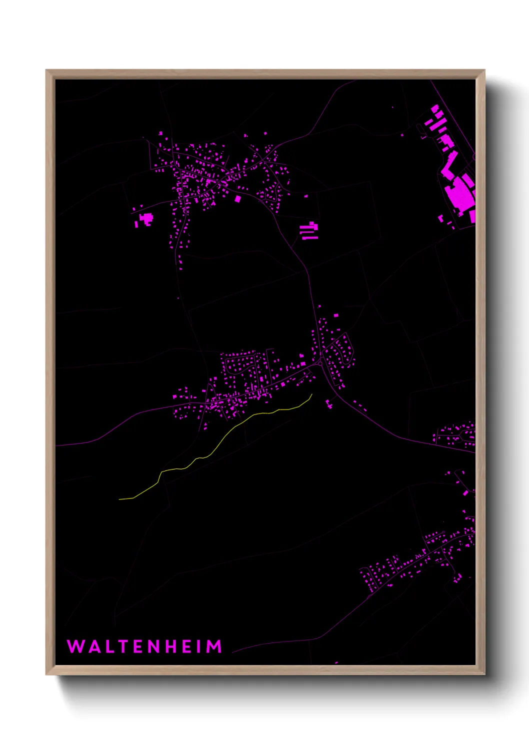 Une affiche de carte sur Waltenheim