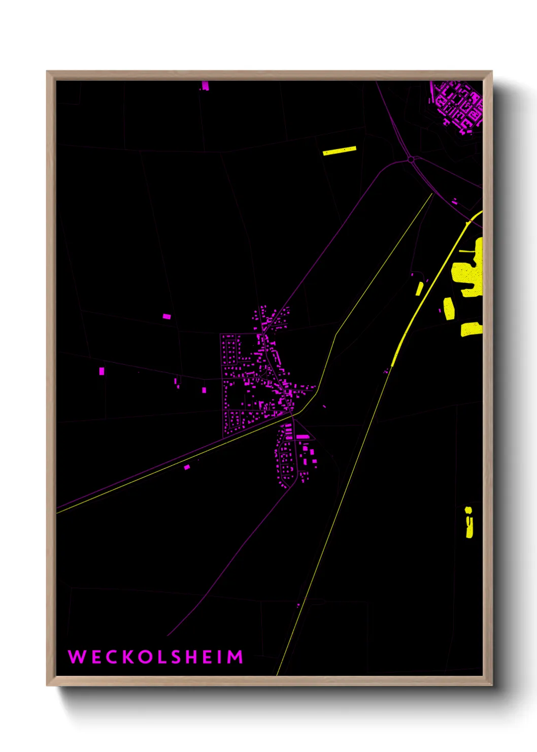 Une affiche de carte sur Weckolsheim