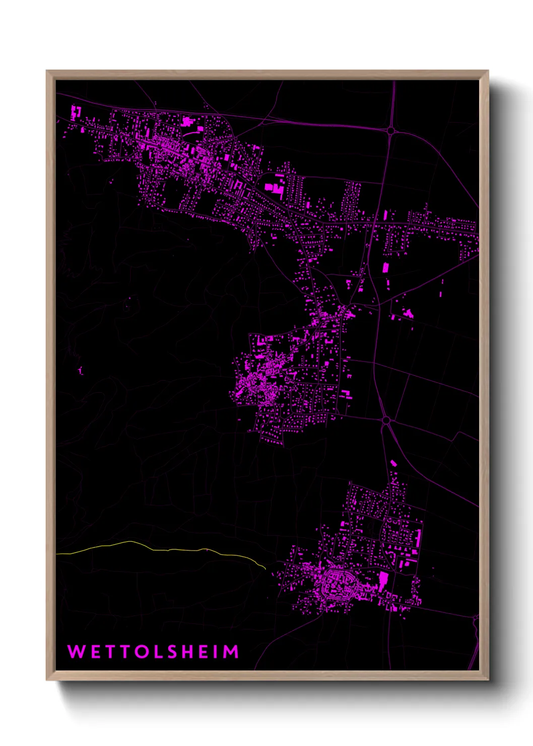 Une affiche de carte sur Wettolsheim