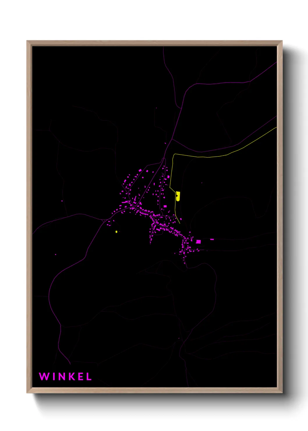 Une affiche de carte sur Winkel