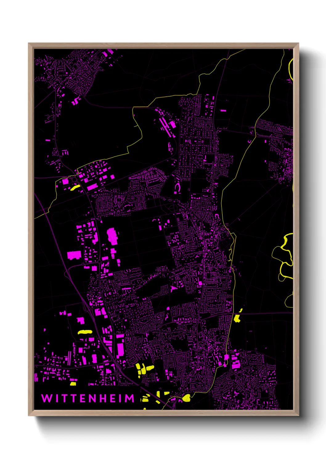 Une affiche de carte sur Wittenheim