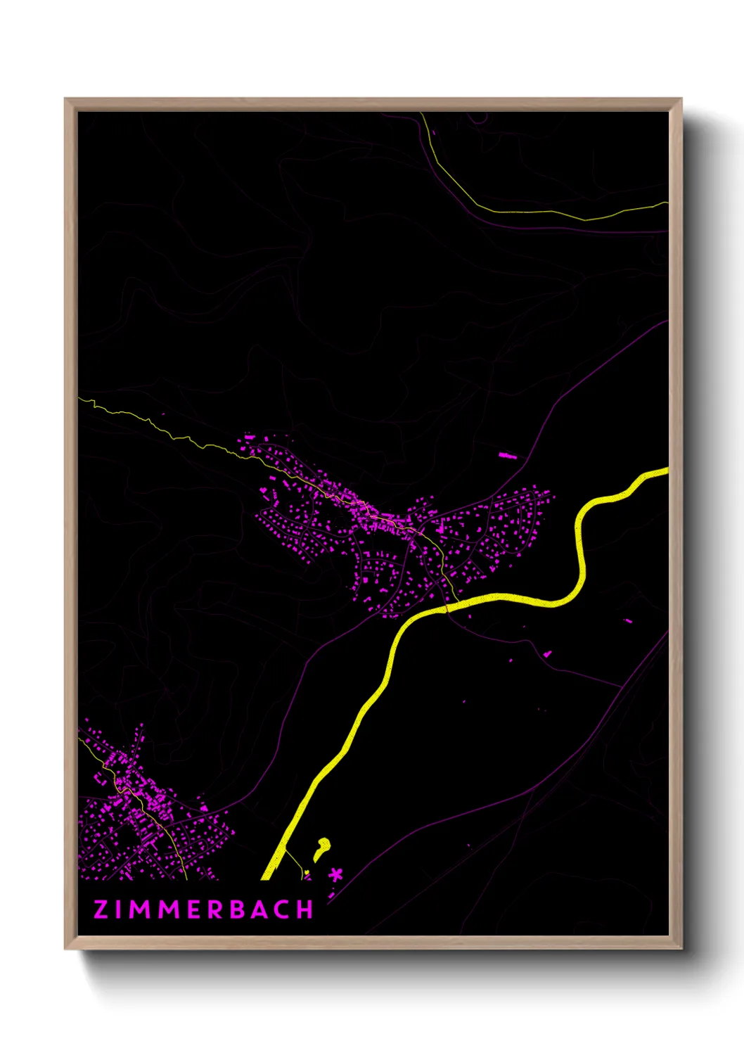 Une affiche de carte sur Zimmerbach