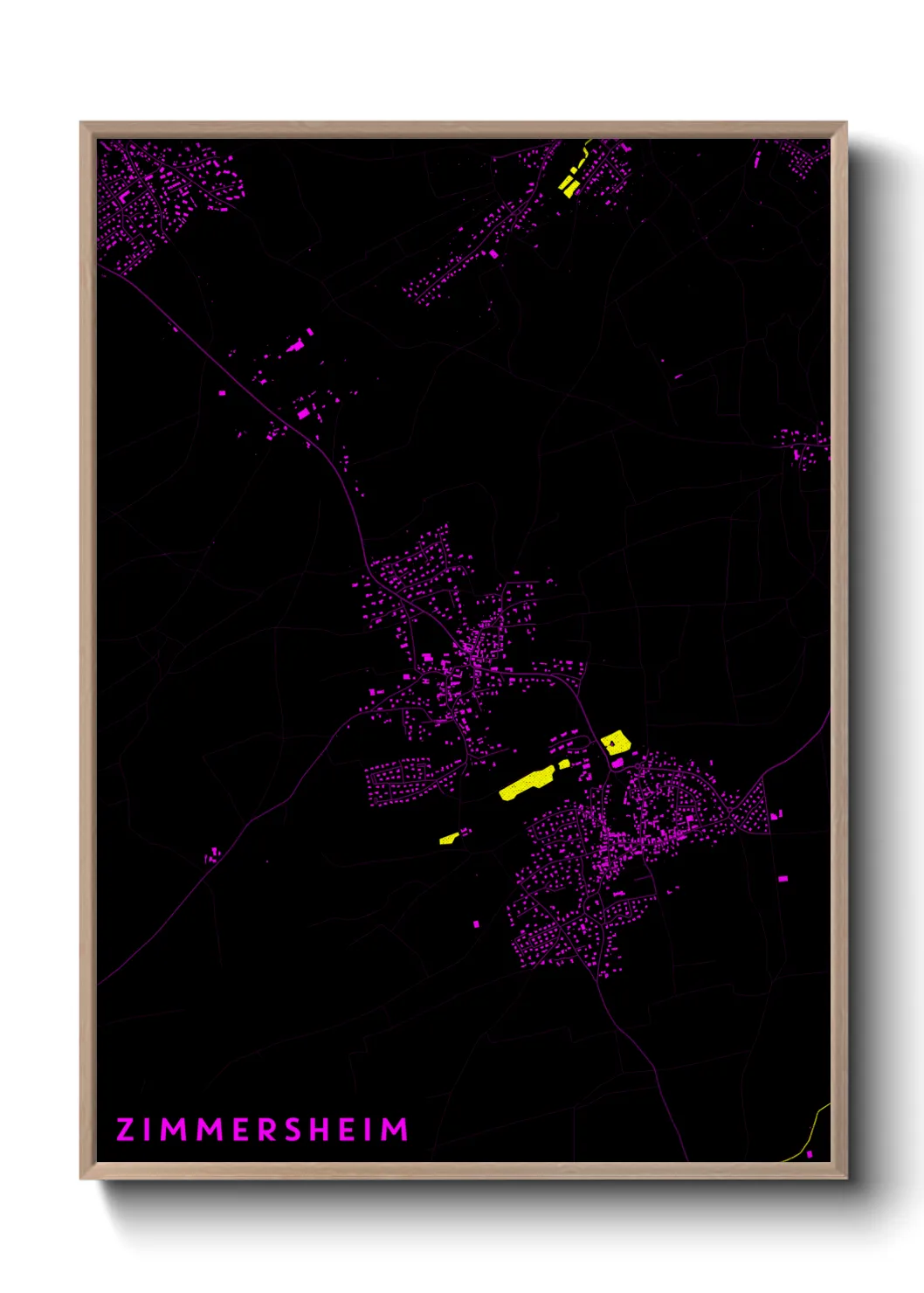 Une affiche de carte sur Zimmersheim