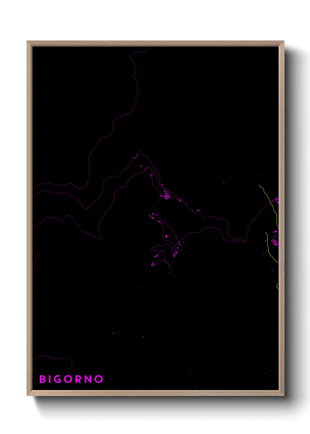 Une affiche de carte sur Bigorno