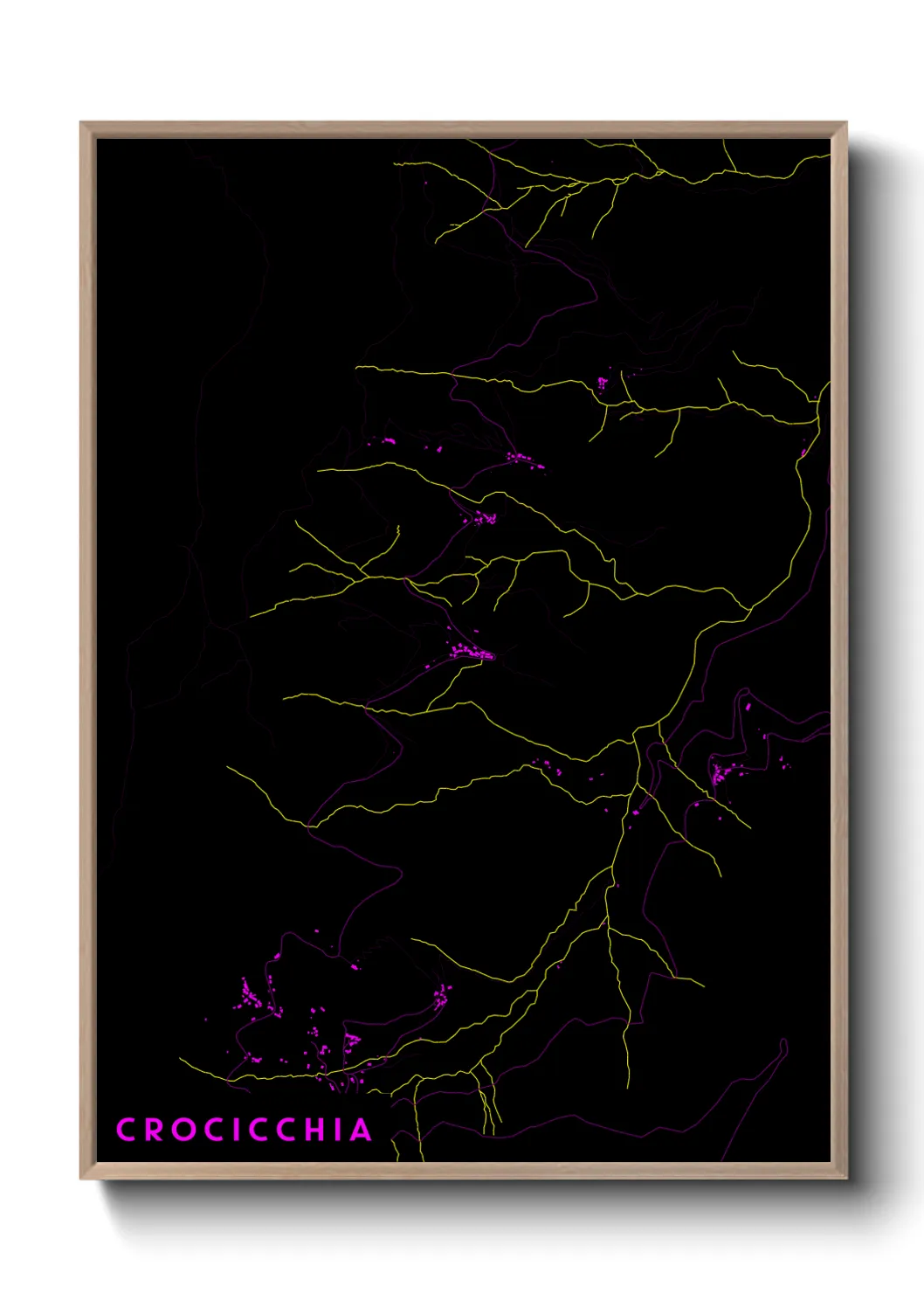 Une affiche de carte sur Crocicchia
