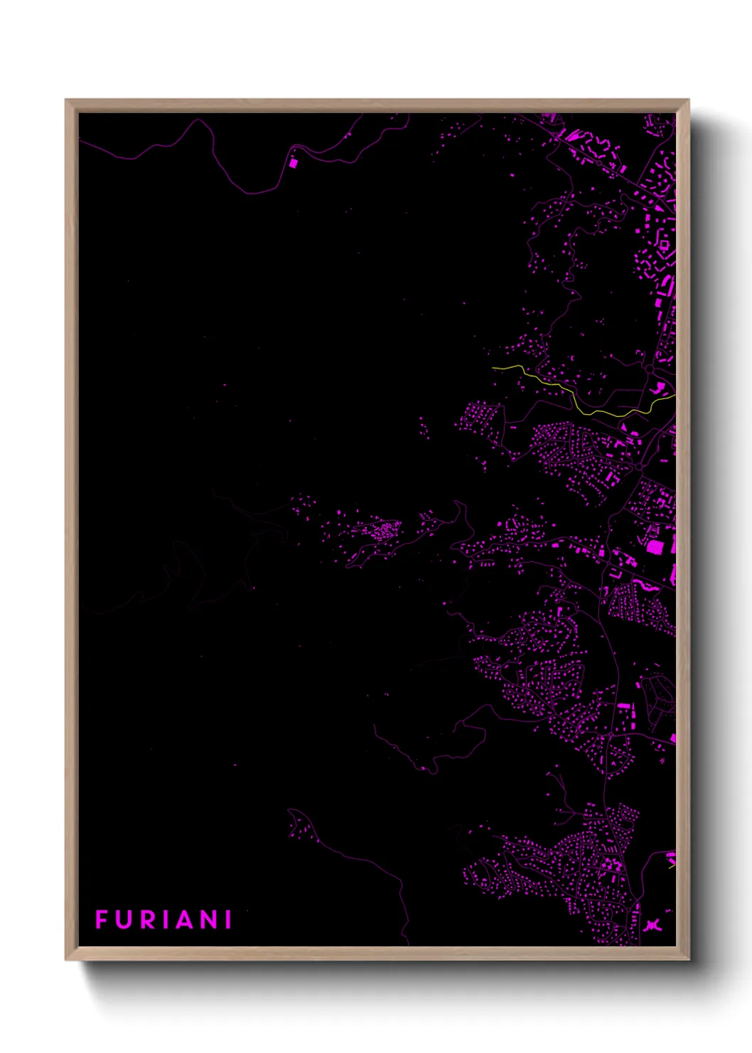 Une affiche de carte sur Furiani