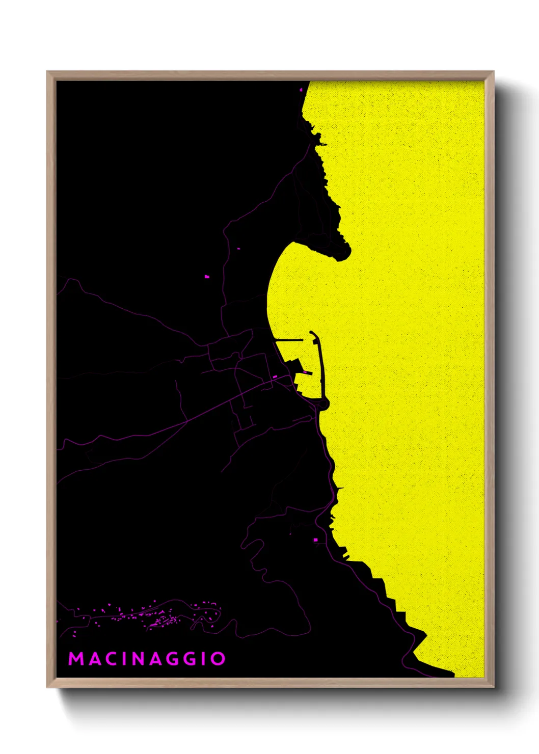 Une affiche de carte sur Macinaggio