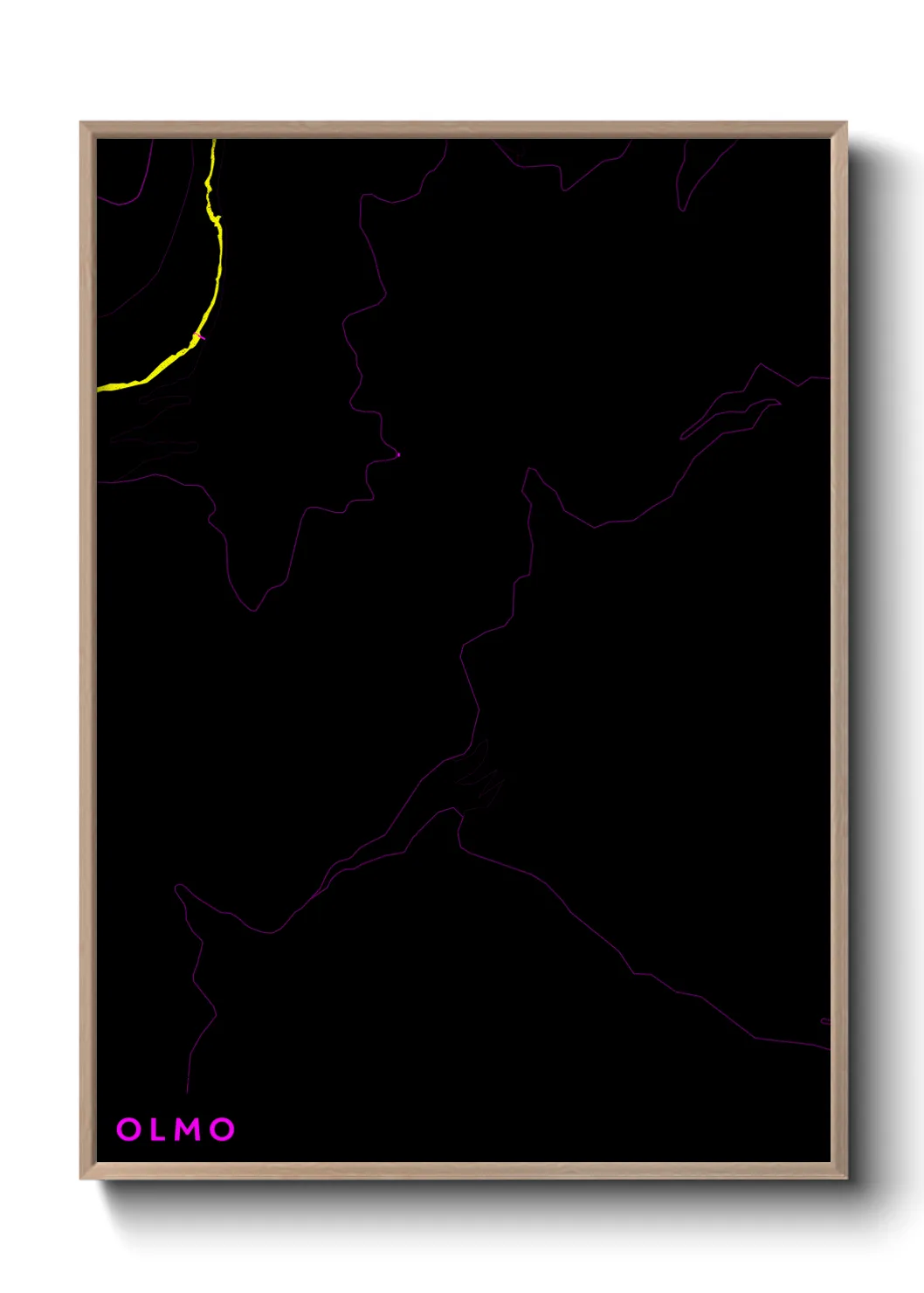 Une affiche de carte sur Olmo