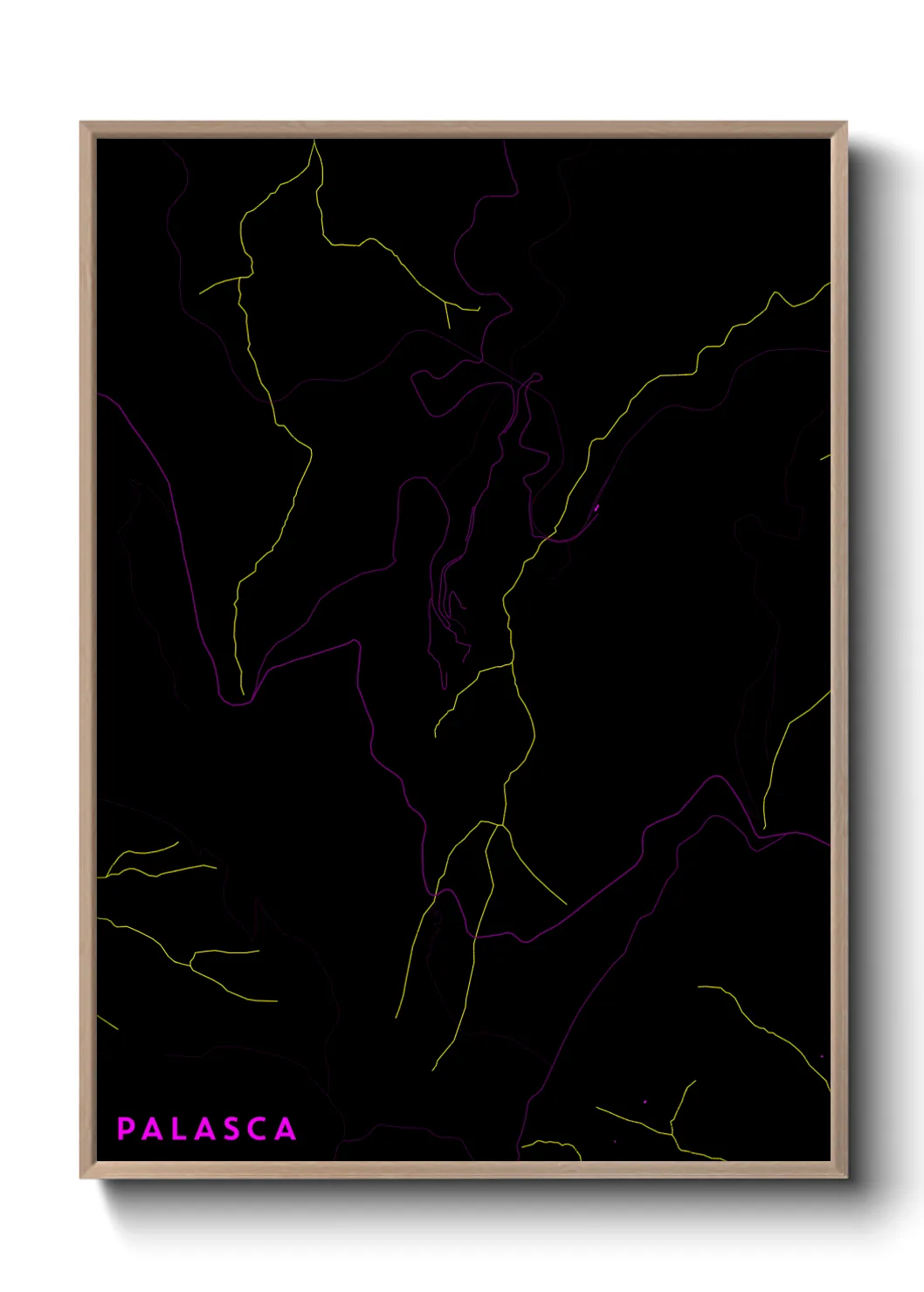 Une affiche de carte sur Palasca