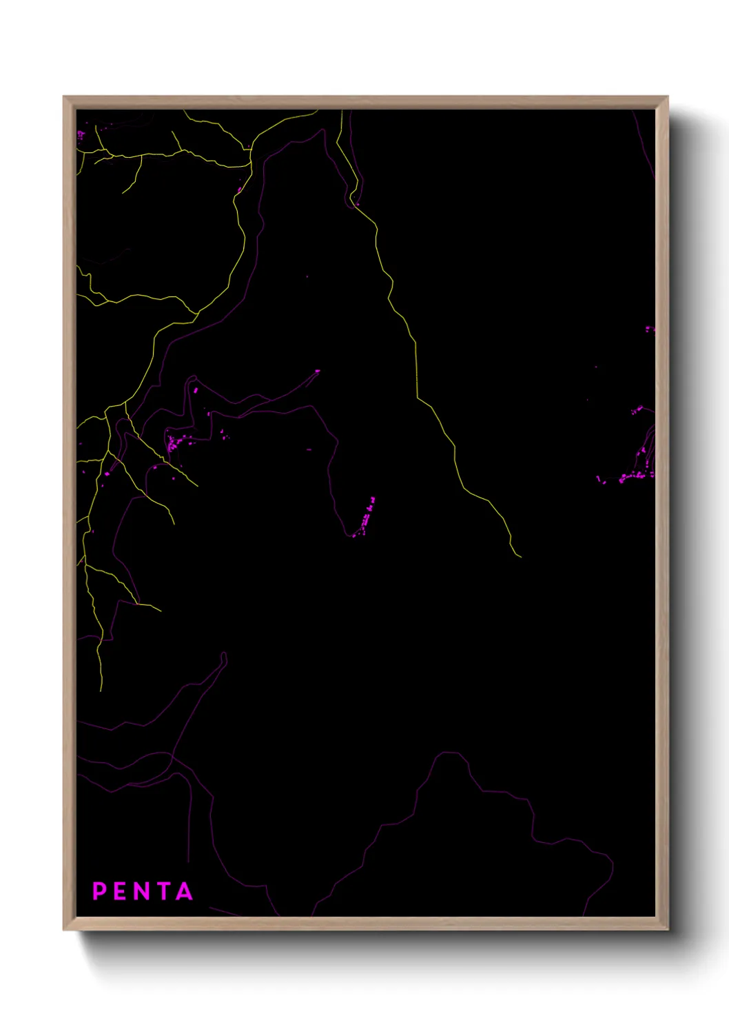 Une affiche de carte sur Penta
