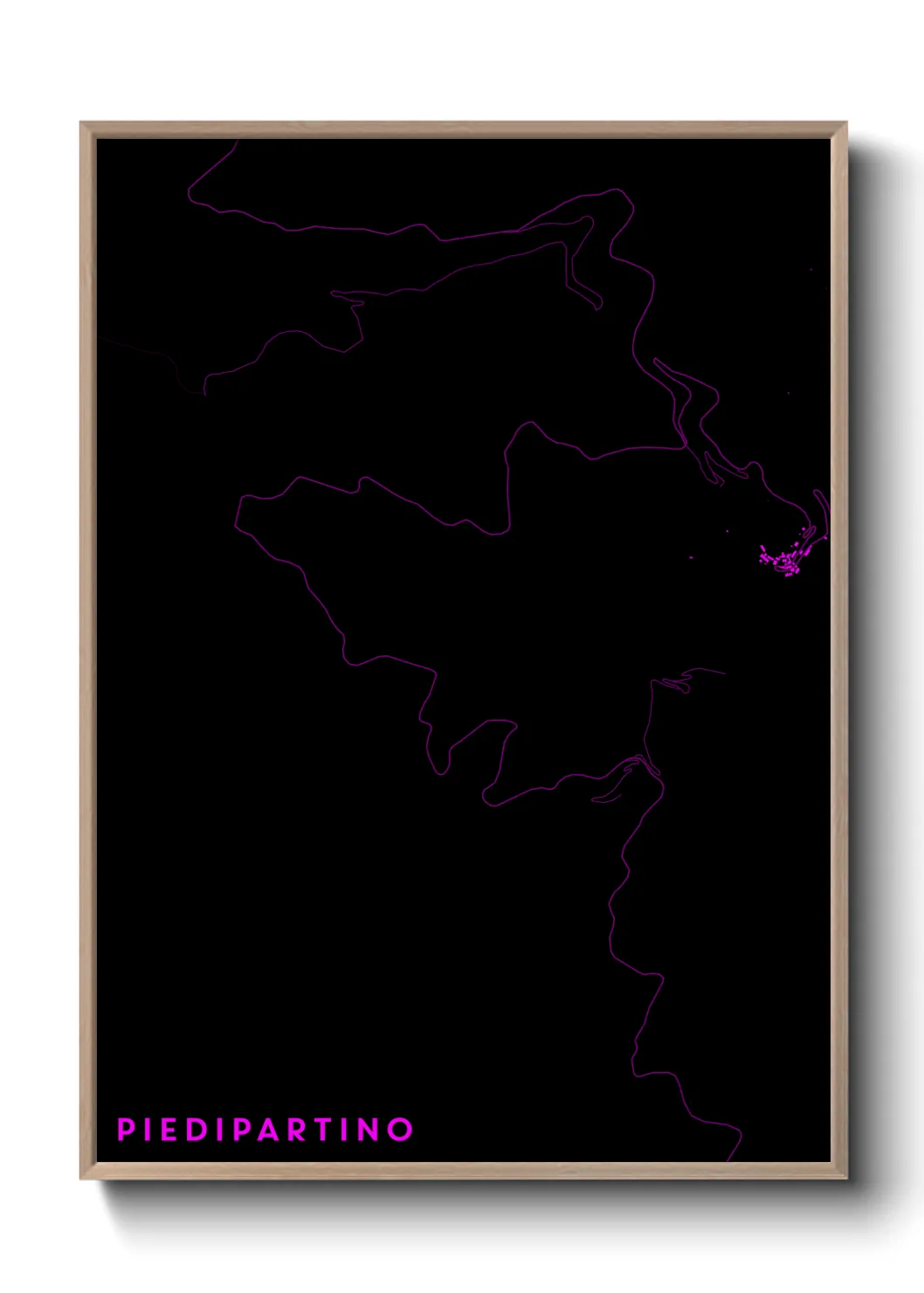 Une affiche de carte sur Piedipartino