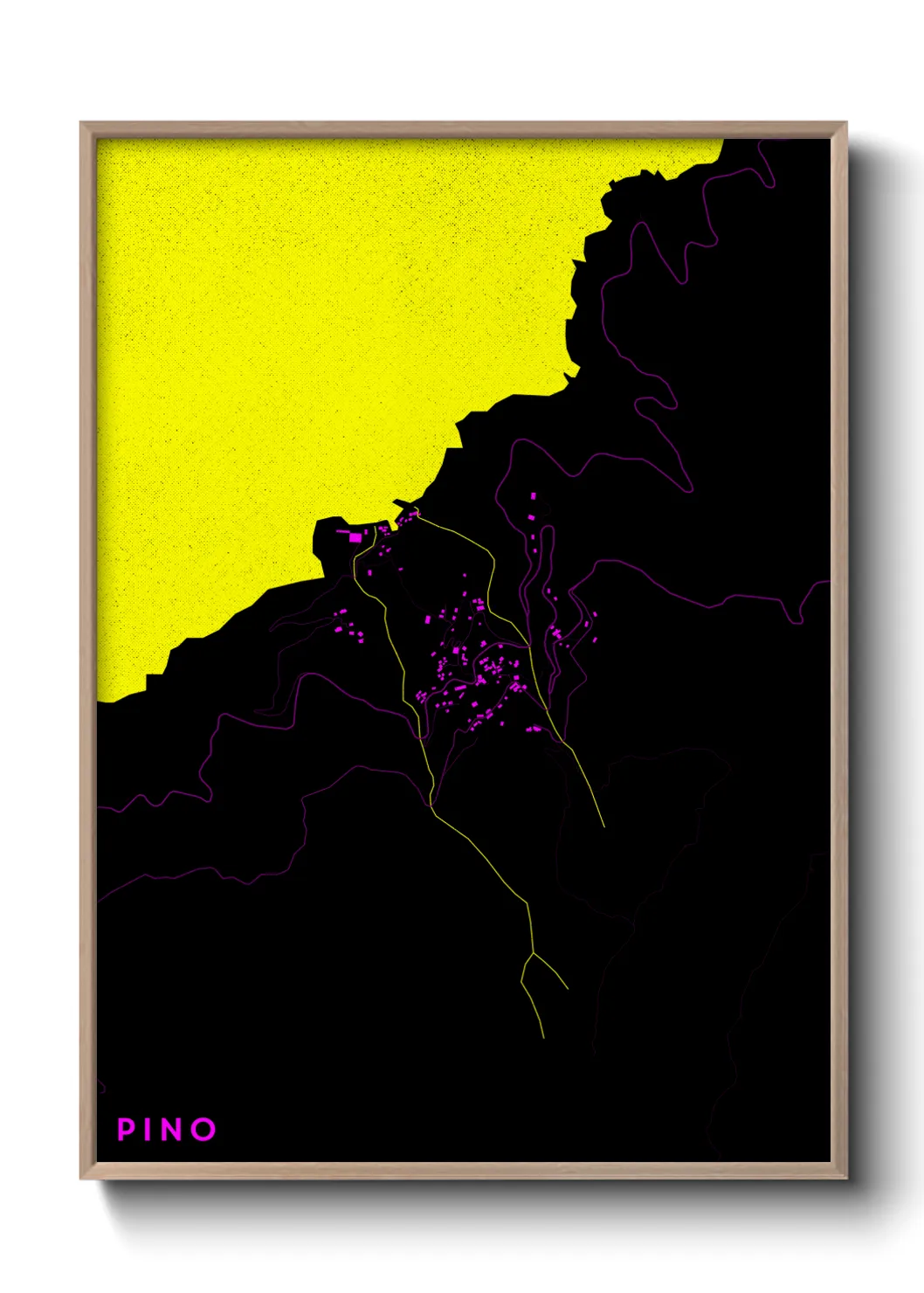 Une affiche de carte sur Pino